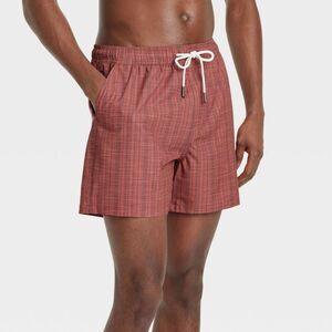 Goodfellow & Co - Men's 5" Striped Swim Shorts - Goodfellow & Co Dar Red